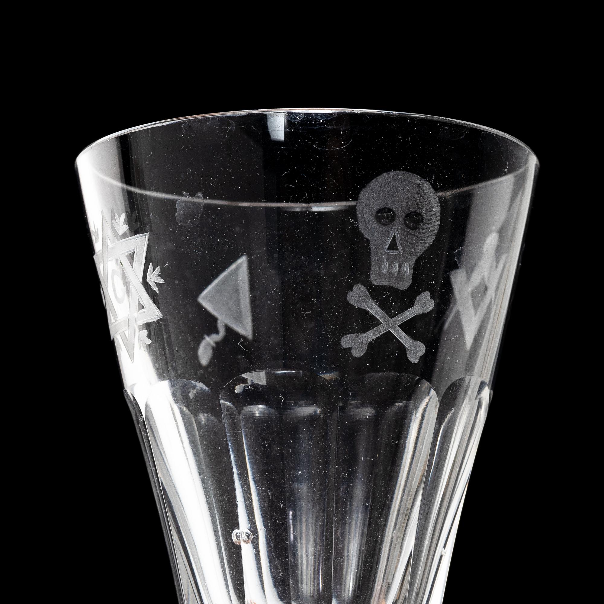 Masonic glasses, 8 pcs (6+1+1), 20th century.