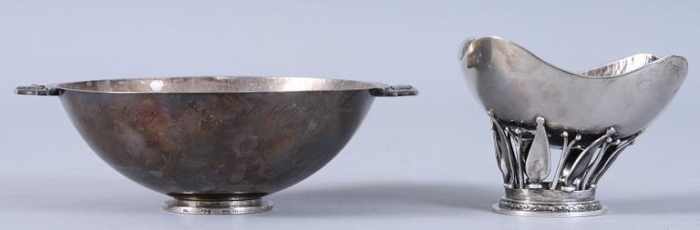 SKÅLAR, två st, silver, 1900-tal. 307 gr.