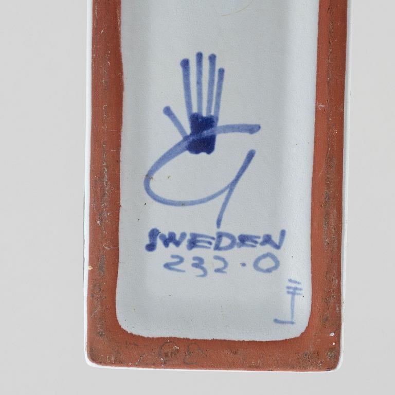 Stig Lindberg, two faience vases, from the 'Karneval' series, Gustavsberg.