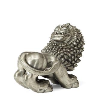 An Anna Petrus cast pewter lion, Svenskt Tenn Stockholm 1952.