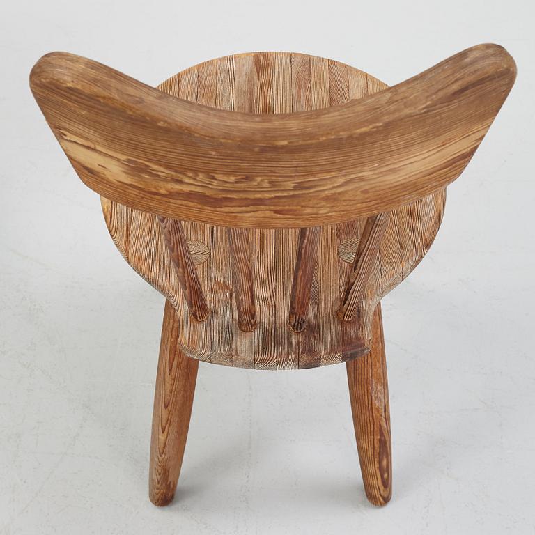 Torsten Claesson, a set of three pine chairs, Steneby Hemslöjd, 1940's.