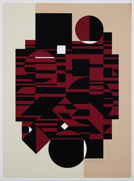 Victor Vasarely, mapp med 5 serigrafier, signerade 99/150.