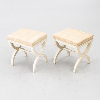 A pair of Late Gustavian stools, circa 1800.