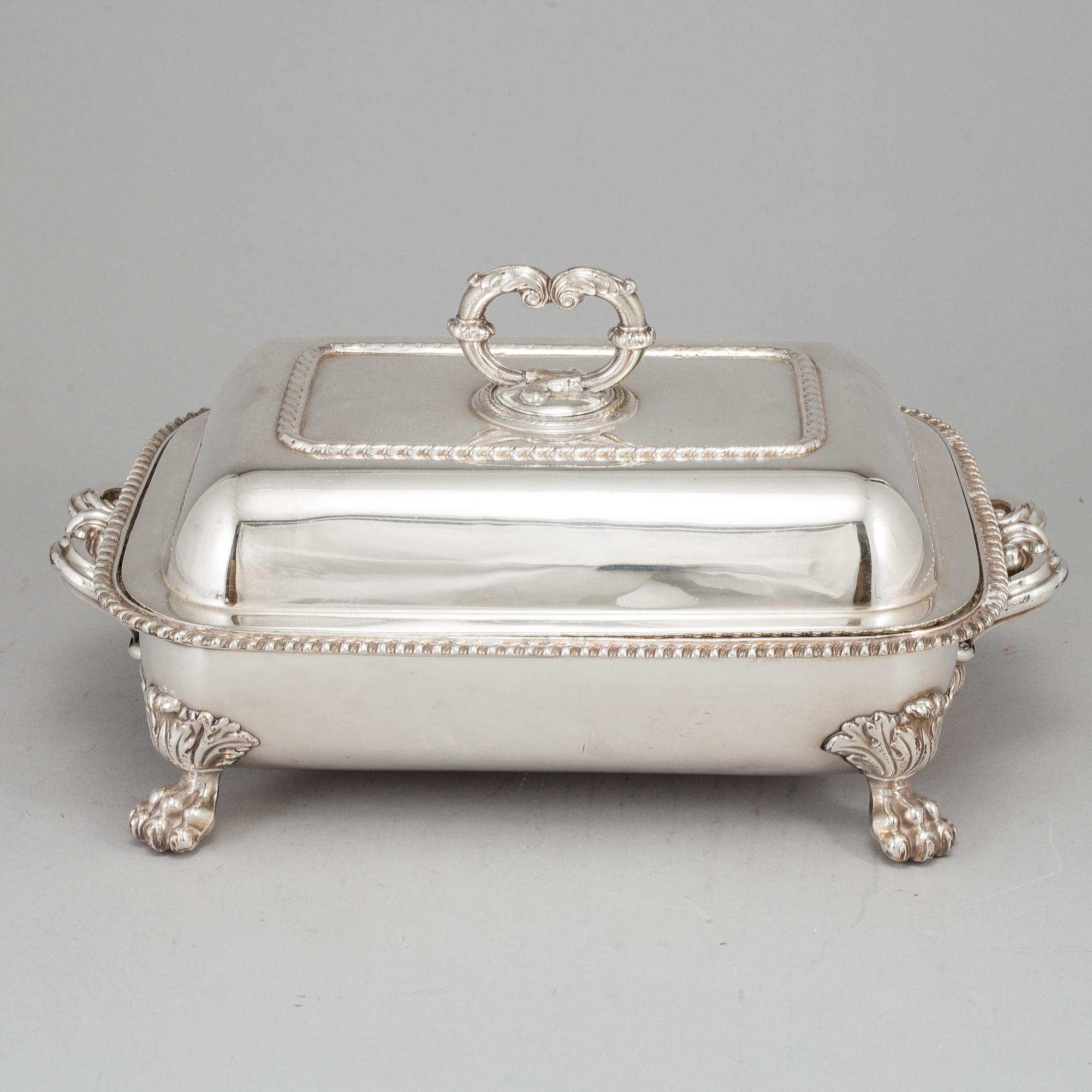 Dubbelkarott med värmeställ, pläter, England 1800-tal.