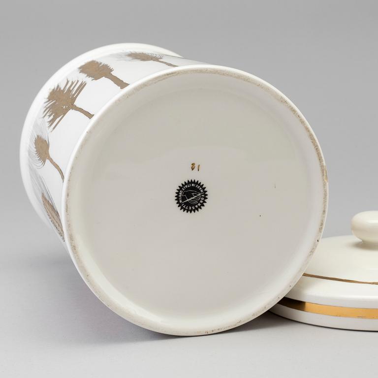 FORNASETTI, burk med lock, flintgods, Milano, Italien.
