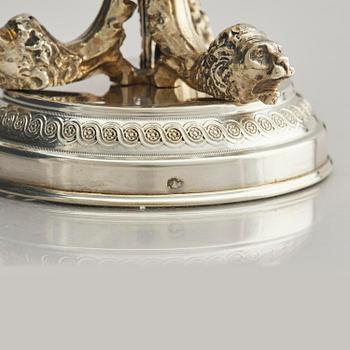 Saltkar, ett par, silver, otydlig mästarstämpel, Italien, andra hälften 1800-tal.