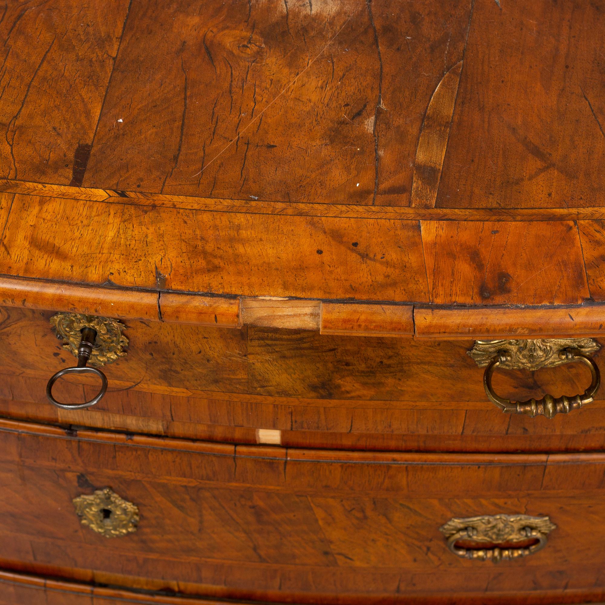 A Swedish Baroque bureau, 18th Century.