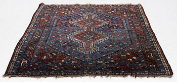 A Khamseh rug, antique, c. 192 x 155 cm.
