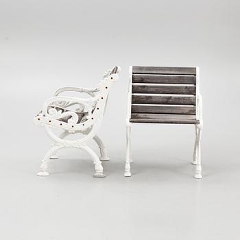 A pair of garden armchairs, Byarum, late 20th century.