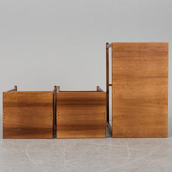 CARL MALMSTEN, a 'Släden' nest of three mahogany tables.