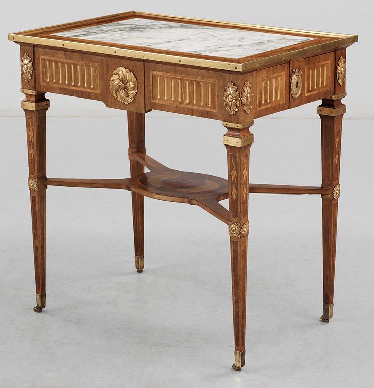 A Gustavian table signed by G Iwersson. Probably private property of Crown Prince Karl (XIV) Johan or Oscar (I).