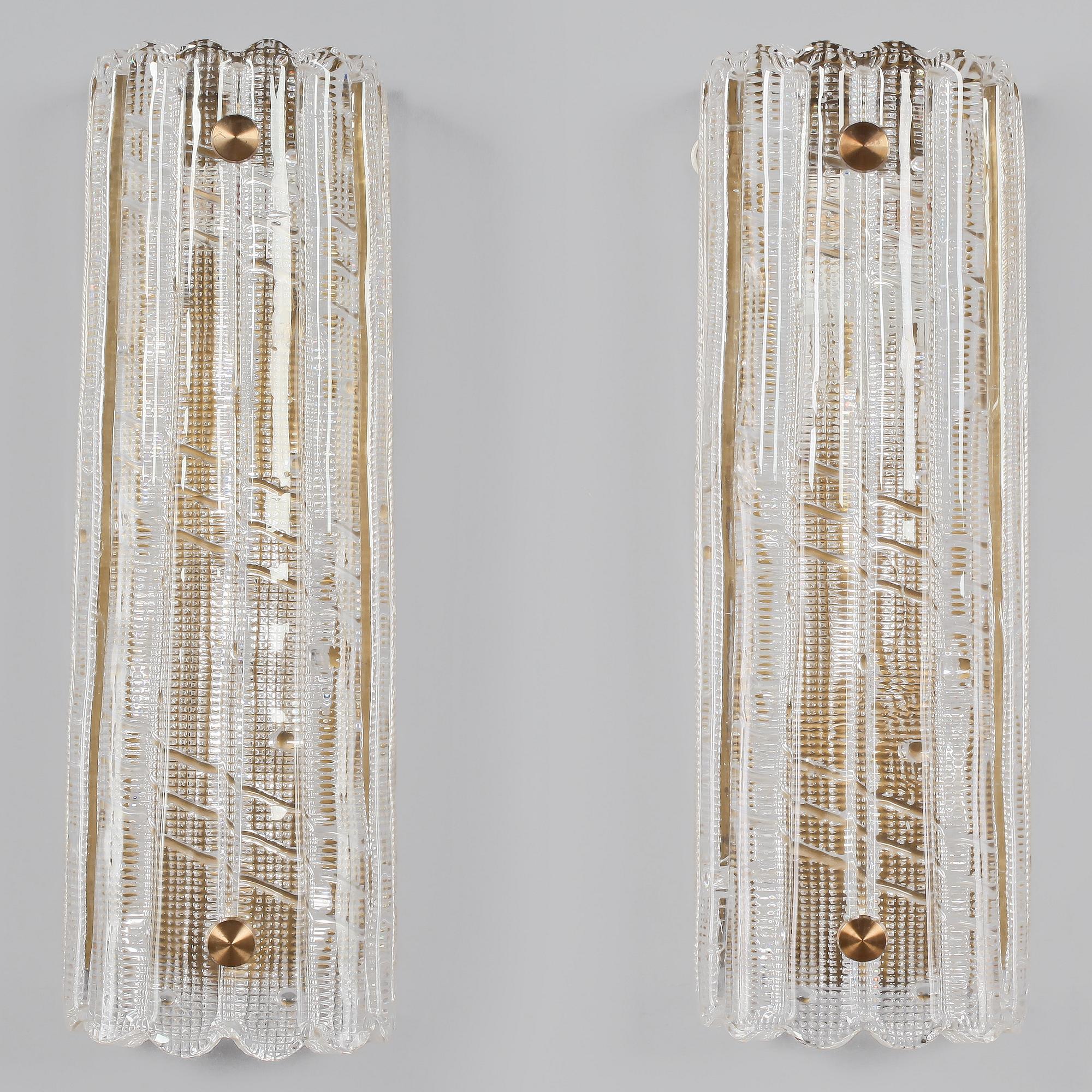 VÄGGLAMPOR, ett par, Carl Fagerlund, Fagerlund, Orrefors, 1900-talets andra hälft.