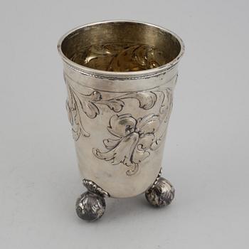 A swedish silver beaker, mark of CG Hallberg, Stockholm 1945.