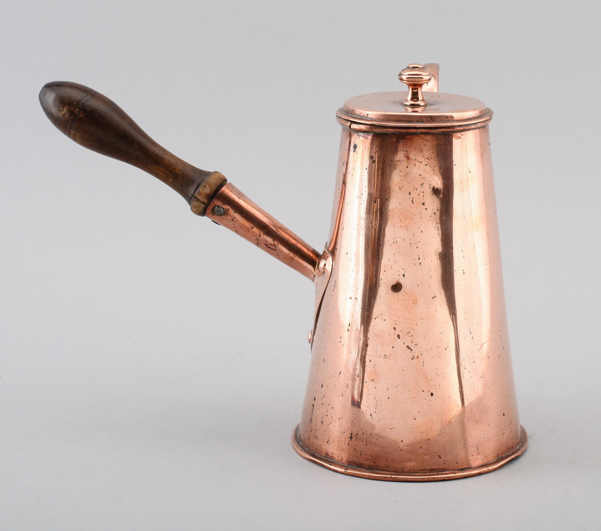 CHOKLADKANNA, koppar, 1800-tal.