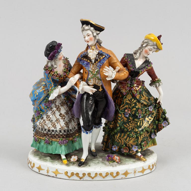 A rokoko style porcelain figurine group, Europe, early 20th century.