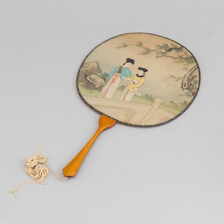 An early 20th century Chinese silk fan.
