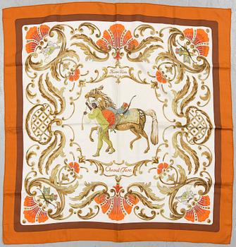 A Hermès silk scarf "Cheval Turk" design Christiane Vauzelles 1969.