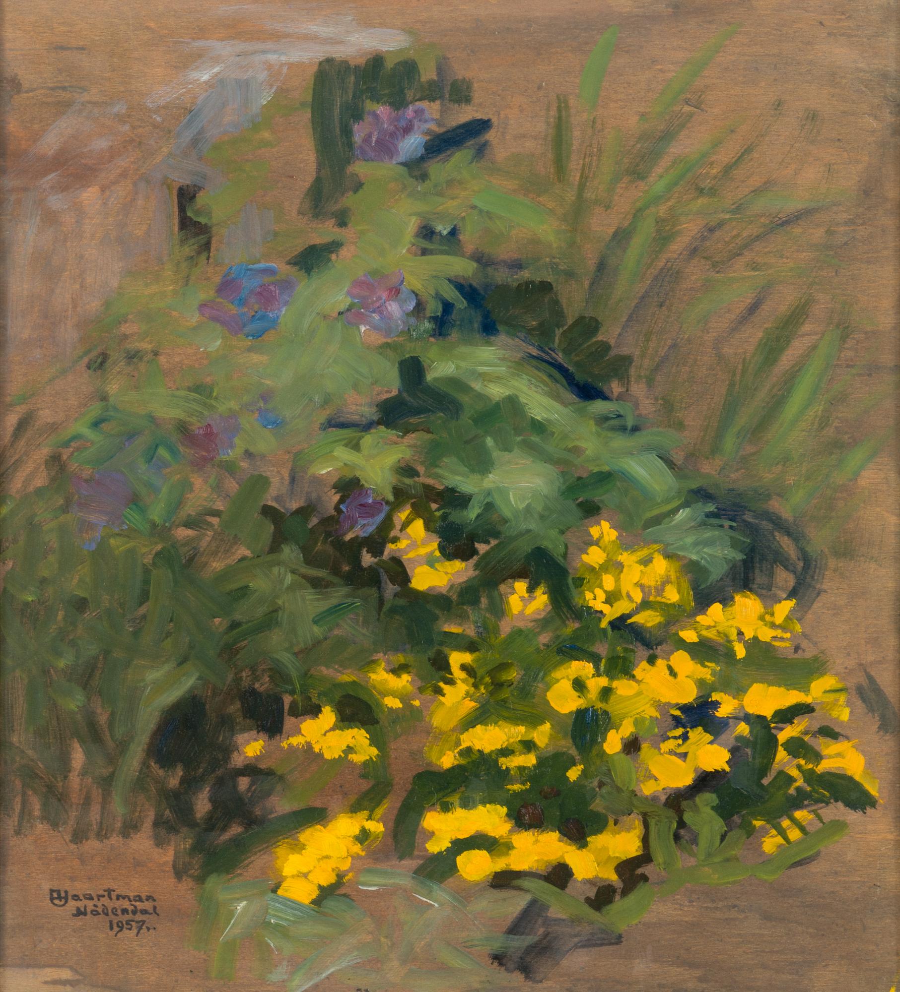 Axel Haartman, olja på pannå, signerad och daterad Nådendal 1957.