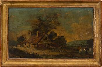 OKÄND KONSTNÄR, olja på pannå, Holland 1800-tal.