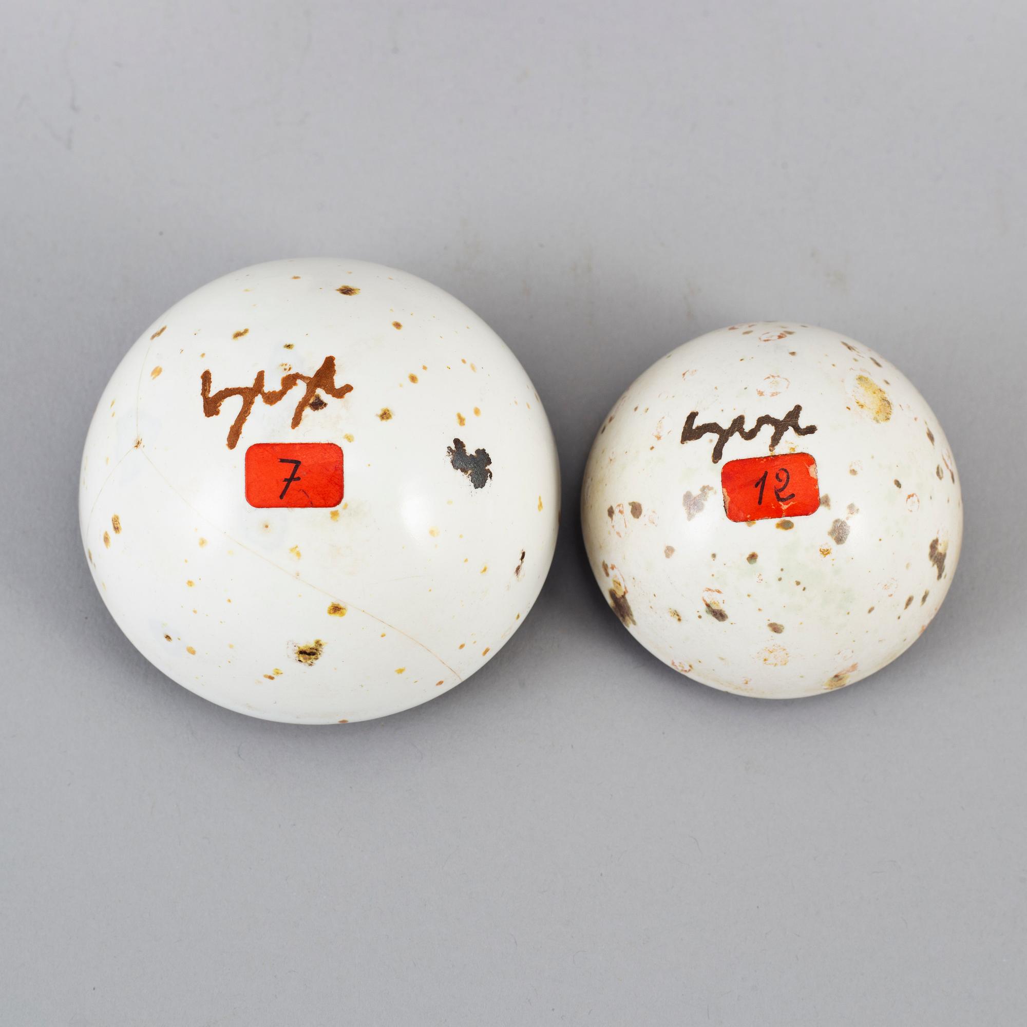 Hans Hedberg, HANS HEDBERG, two faience sculptures of eggs, Biot, France.