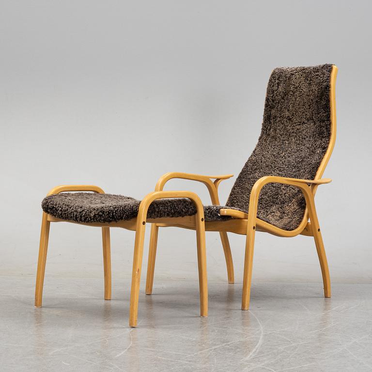 A 'Lamino' easy chair and stool by Yngve Ekström for Swedese, designed 1957.