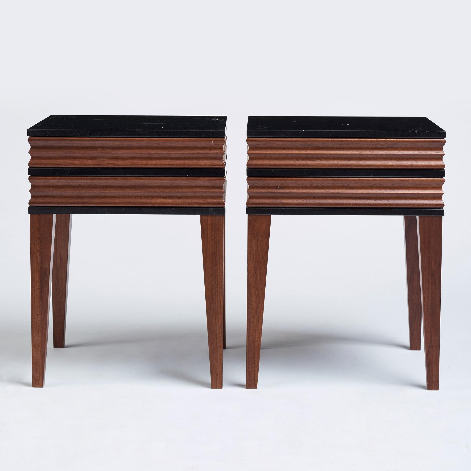 Attila Suta, a pair of side tables, executed in his own studio, Stockholm 2018.