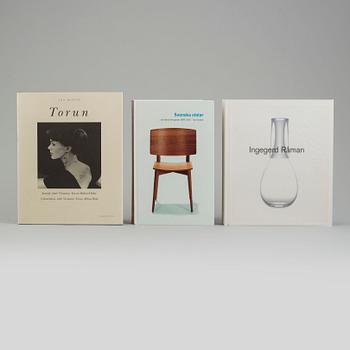 Seven books on Swedish glass, silver and furniture.