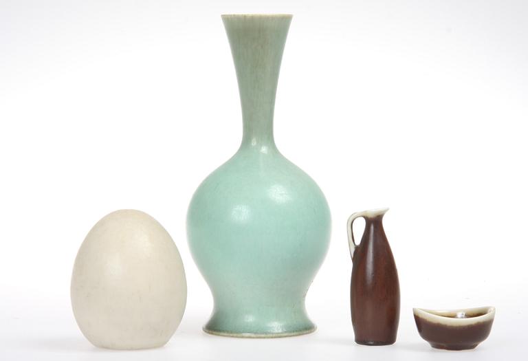 PARTI STENGODS, 4 delar, Sven Wejsfeldt, Gustavsberg samt Carl Harry Stålhane, Rörstrand.