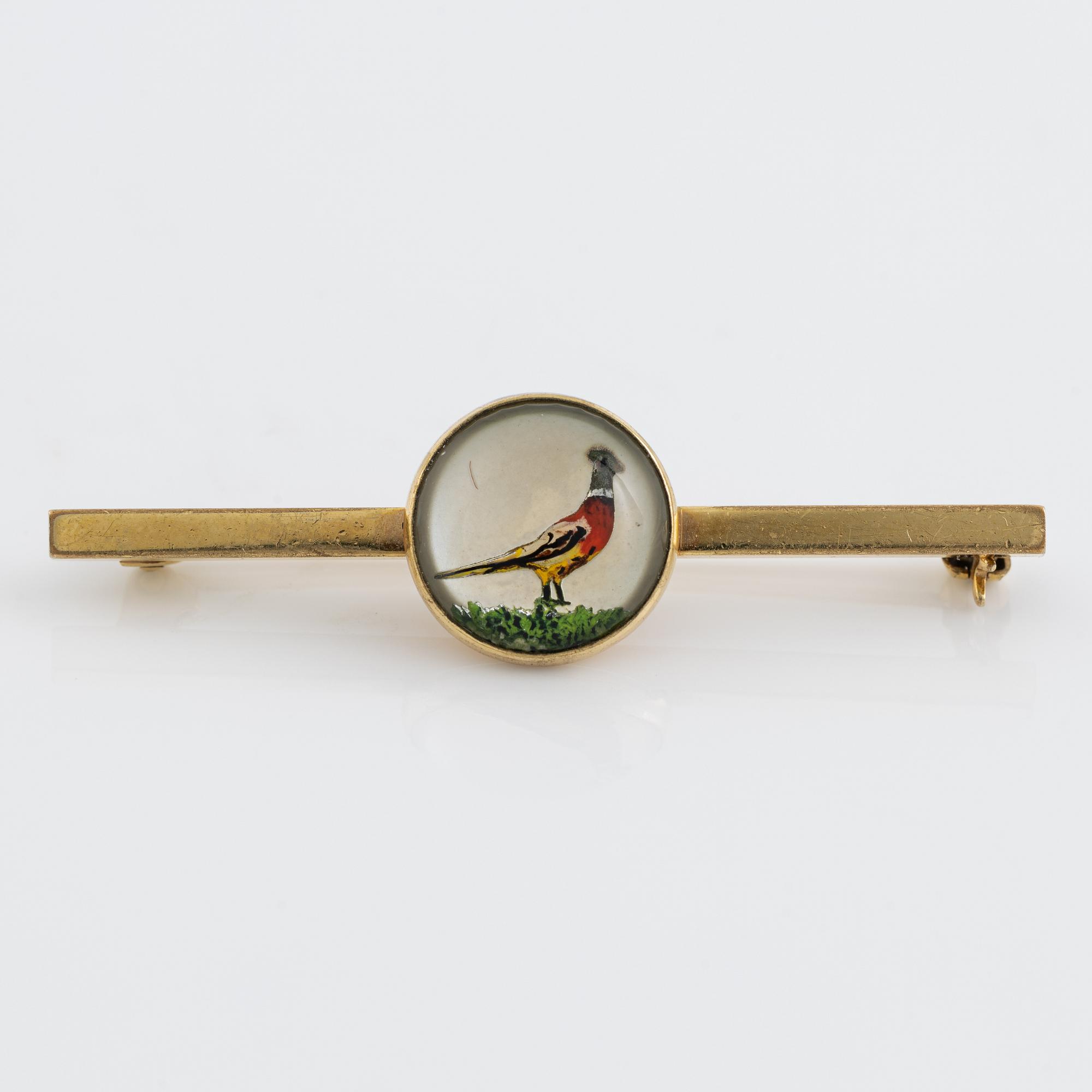 Essex crystal  pheasant brooch.