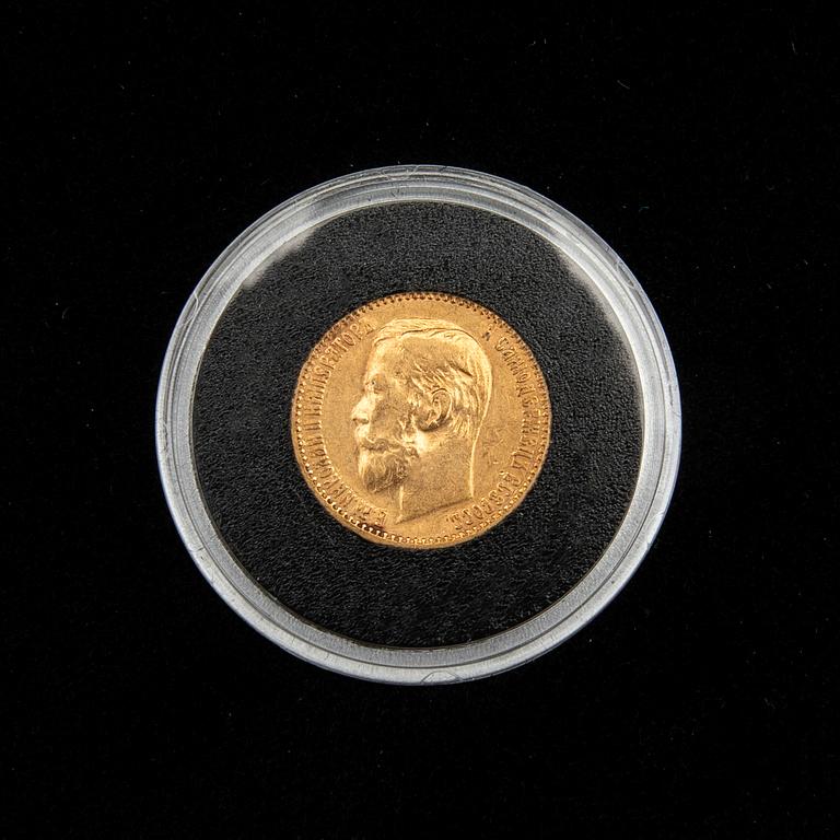 Guldmynt, Ryssland, Nikolaj II, 5 rubel 1900..