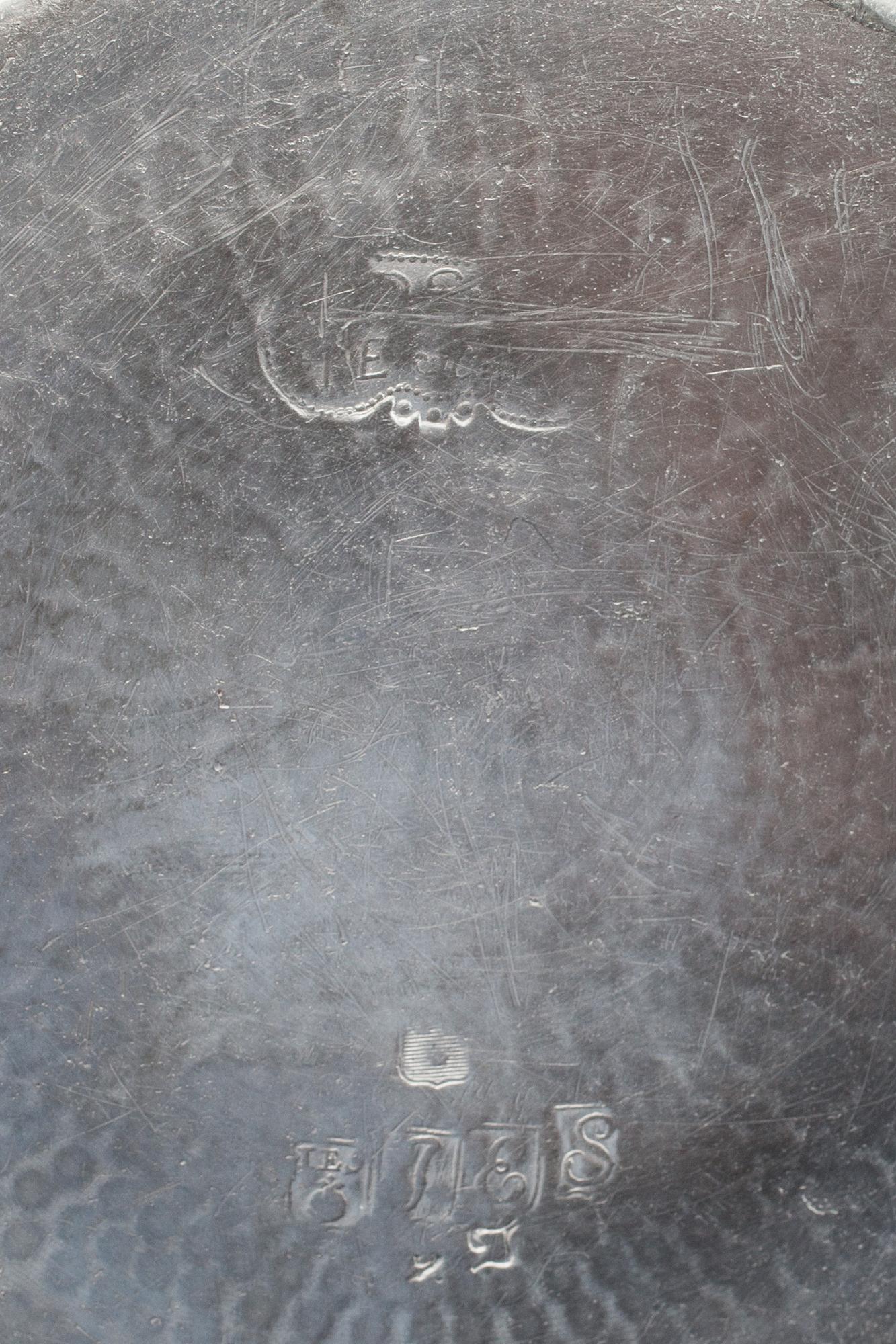 TALLRIKAR, 2 st, tenn. Anders Samuel Wetterqvist(1766-1793) o Johan Erik Schult(1775-1820) Stockholm.