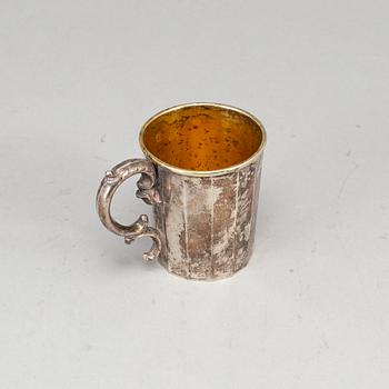 A Swedish 19th century parcel-gilt silver cup, mark of W Zethelius, Stockholm 1846.