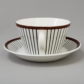 STIG LINDBERG, servisdelar, 32 stycken, porslin,"Spisa Ribb", benporslin, Gustavsberg, 1955-1974.