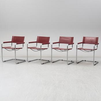 Four arm chairs by Mart Stam, Fasem, Italy.