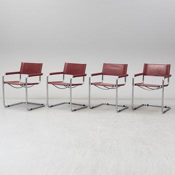 Four arm chairs by Mart Stam, Fasem, Italy.