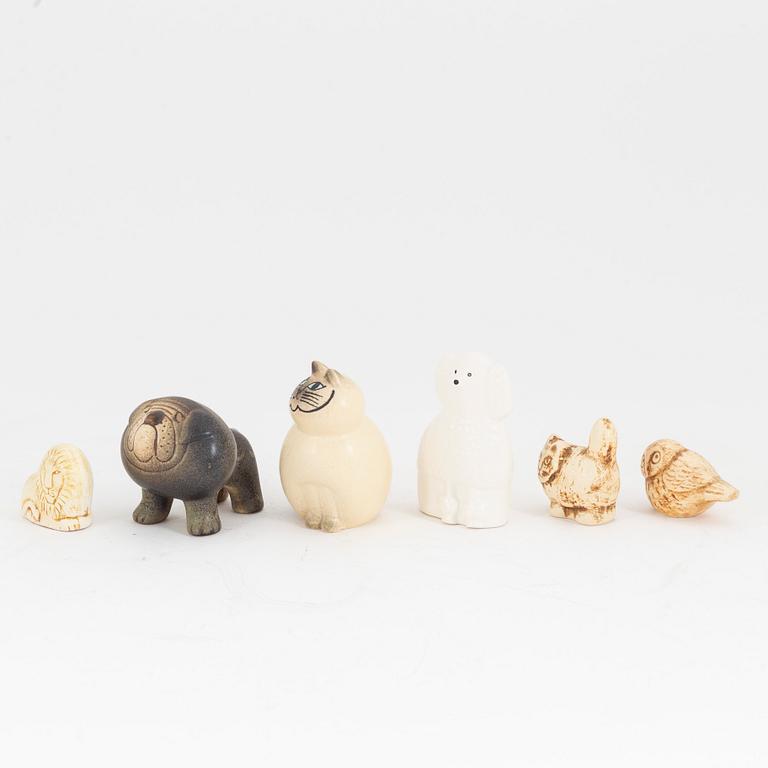 Lisa Larson, a group of six stoneware figurines, K-Studion, Gustavsberg.