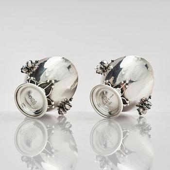 Georg Jensen, a pair of sterling silver sugar/spice jars, model no 235C, Copenhagen, Denmark 1925-1932.