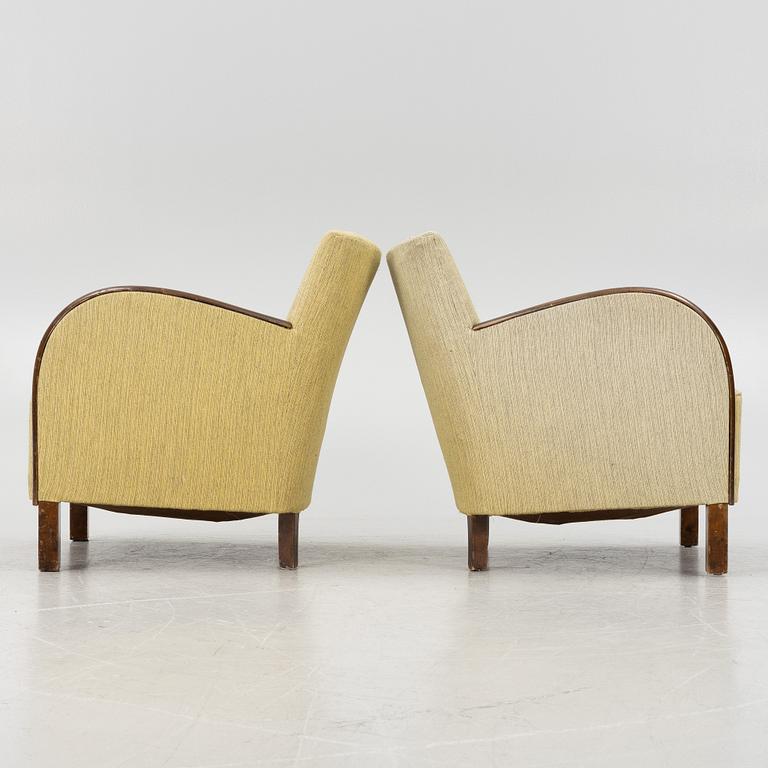 Armchairs, a pair, functionalism, 1930s/40s.