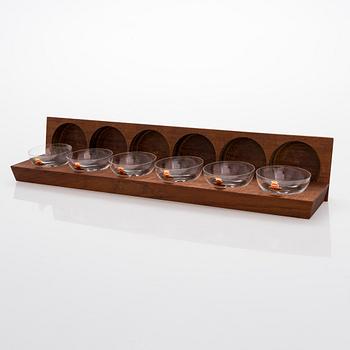 A set of six champagne/cocktail glasses, Skruf, Swedish Crystal.