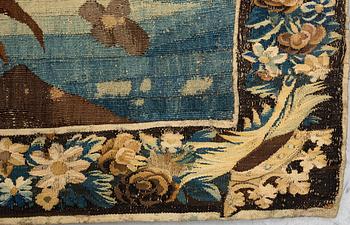 A tapestry, “La poesie pastoral”, tapestry weave, ca 251,5 x 283 cm, after Boucher, France 18th century.