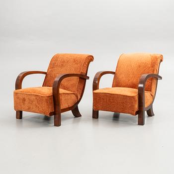 Armchairs, a pair, Art Deco style, 20th century.