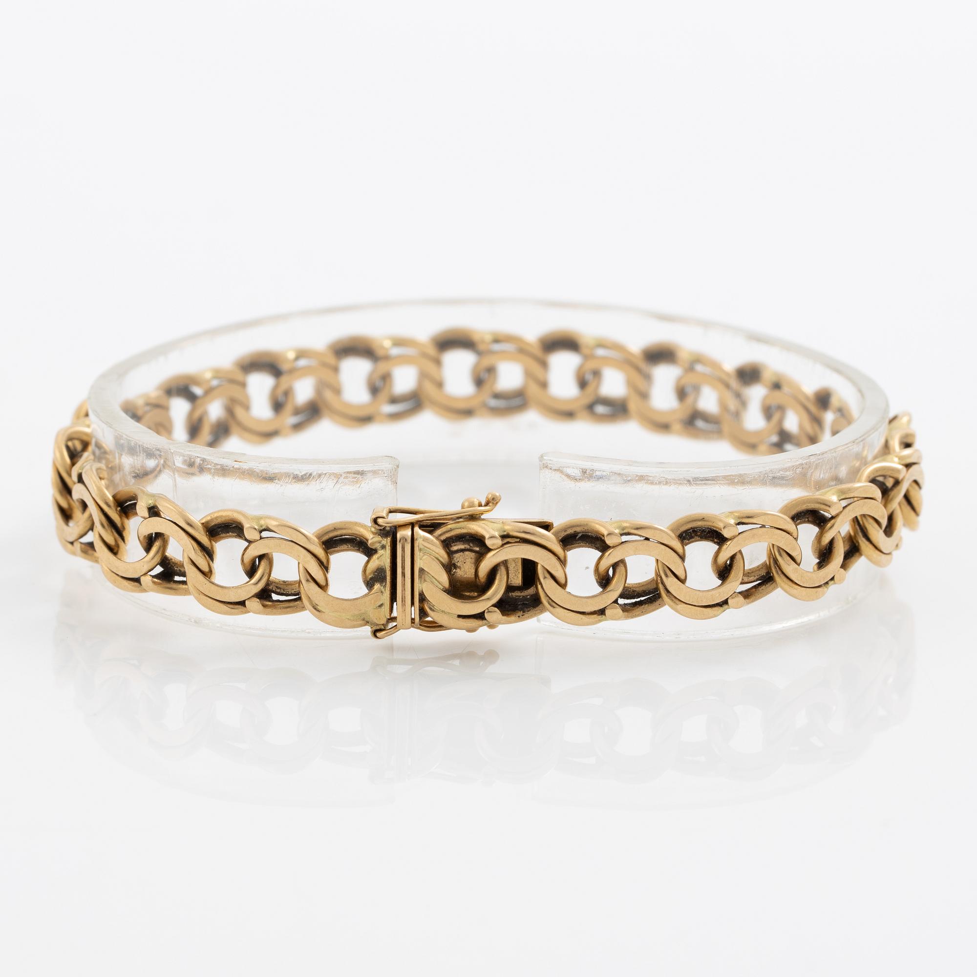 Arm bracelet, 18K gold, bismarck link.