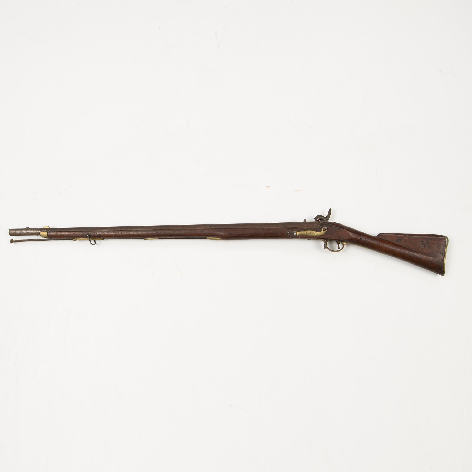 A 18th Century Swedish-British converted percussion gun.