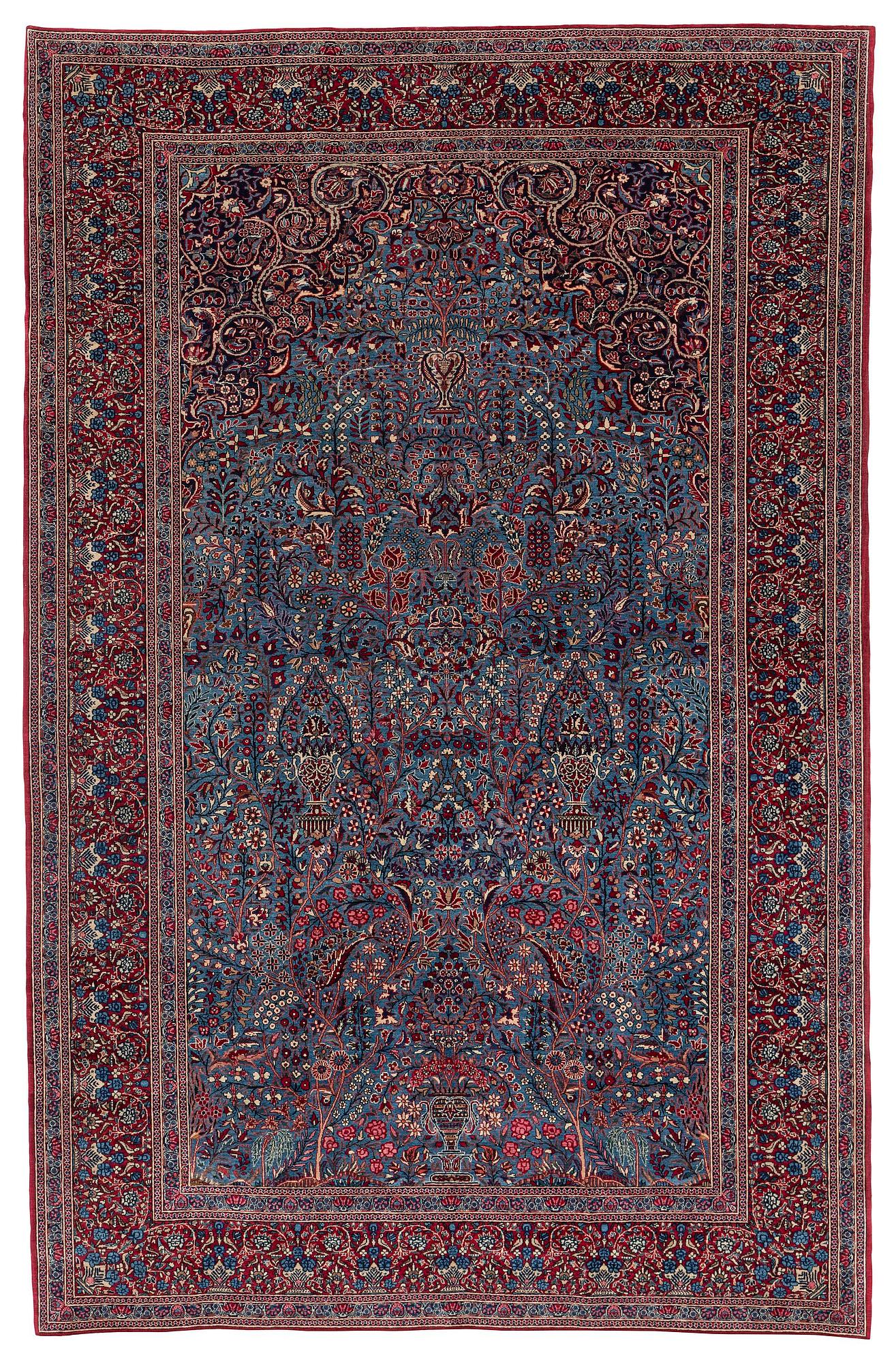 A semi-antique central Persian (Iran) rug, probably Tehran, c. 232 x 150 cm.