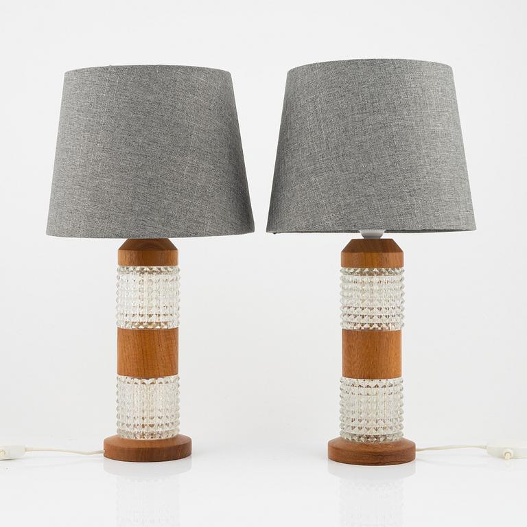 Bordslampor, ett par, 1900-talets andra hälft.