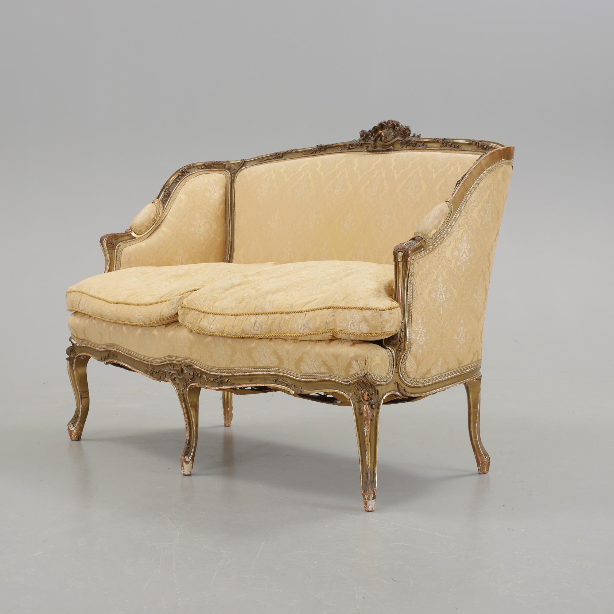 SOFFA, Louis XV-stil, omkring 1800-talets sista kvartal.