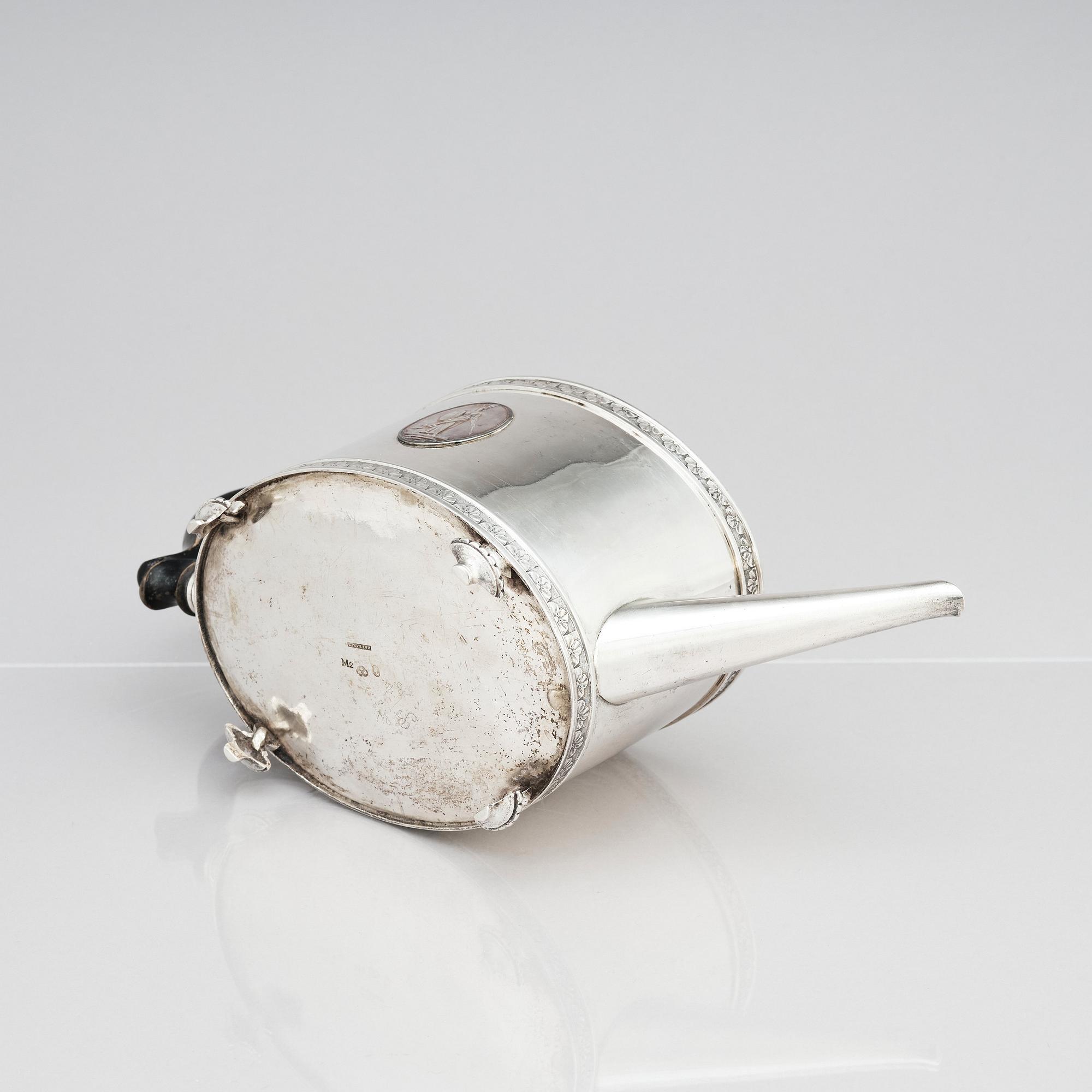 A Swedish late Gustavian silver tea-pot, mark of Johan Abraham Hallard (Hallardt), Stockholm 1794.