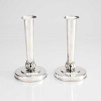 A pair of silver candlesticks, W.A. Bolin, Stockholm 1957.