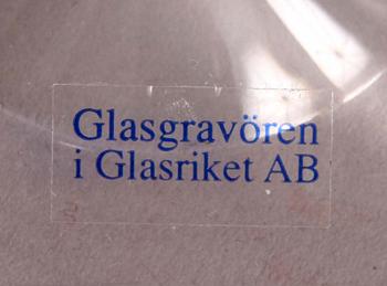 LJUSSTAKAR, ett par, glas, Sigvard Bernadotte, Peter Leek, sign o numr 65/199.