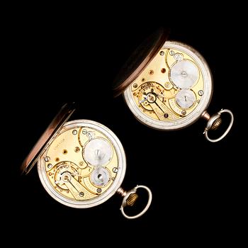 FICKUR, 2 st, silver, Omega, sekelskiftet 1900.